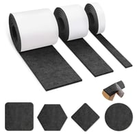 Samolepiace plstené podložky Auckpure, 3 kotúče, čierna plsť 100x10 cm, 100x5 cm, 100x2 cm, ochranné klzáky na nábytok, stoličky a stoly 1