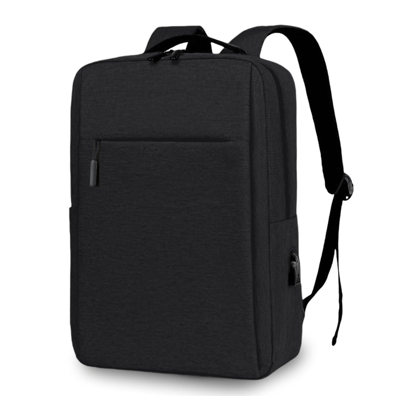 Aucuu 15,6" Batoh na notebook pre mužov a ženy, s USB nabíjacím portom, vodoodolný, biznis taška na cestovanie a do školy, čierny