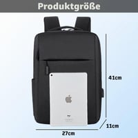 Aucuu 15,6" Batoh na notebook pre mužov a ženy, s USB nabíjacím portom, vodoodolný, biznis taška na cestovanie a do školy, čierny 2