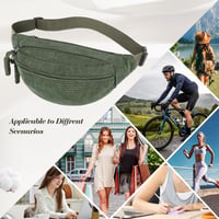 Geantă de brâu pentru bărbați Aucuu din catifea raiată, geantă sling cu baretă reglabilă, borsetă practică 6