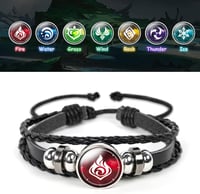 Aucuu Genshin Impact Unisex Karkötő Világító Játék Elemekkel - Állítható Méretű Cosplay Ajándék 7 Cserélhető Gyönggyel - Rajongói Kiegészítő 2
