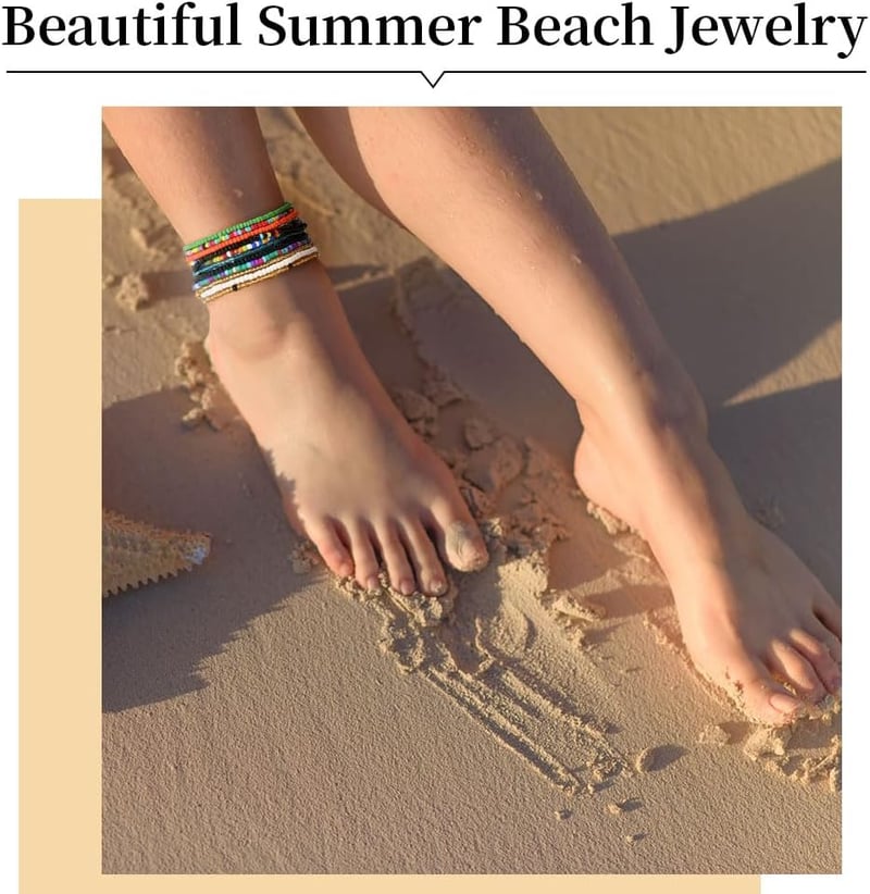 Aucuu Női Lábláncok Állítható Többrétegű Nyári Strand Ékszer