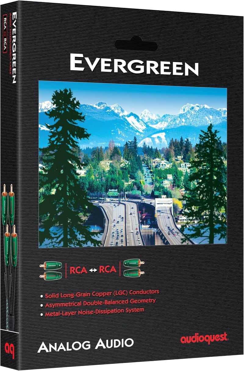 Audioquest Evergreen RCA kábel 1m stereo audio csatlakozó