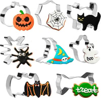 AUERVO Halloween Keksz Vágó 8 Részes Rozsdamentes Acél Sütikiszúró Készlet 1