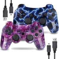 Bezdrôtový gamepad AUFGLO pre PS3 s pohybovým ovládačom – modrý blesk/červená hviezda 2