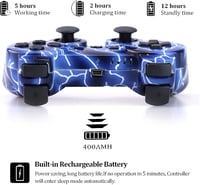 AUFGLO PS3 Wireless Gamepad Mozgásvezérlős Joystick Kék Villám Piros Csillagos 3