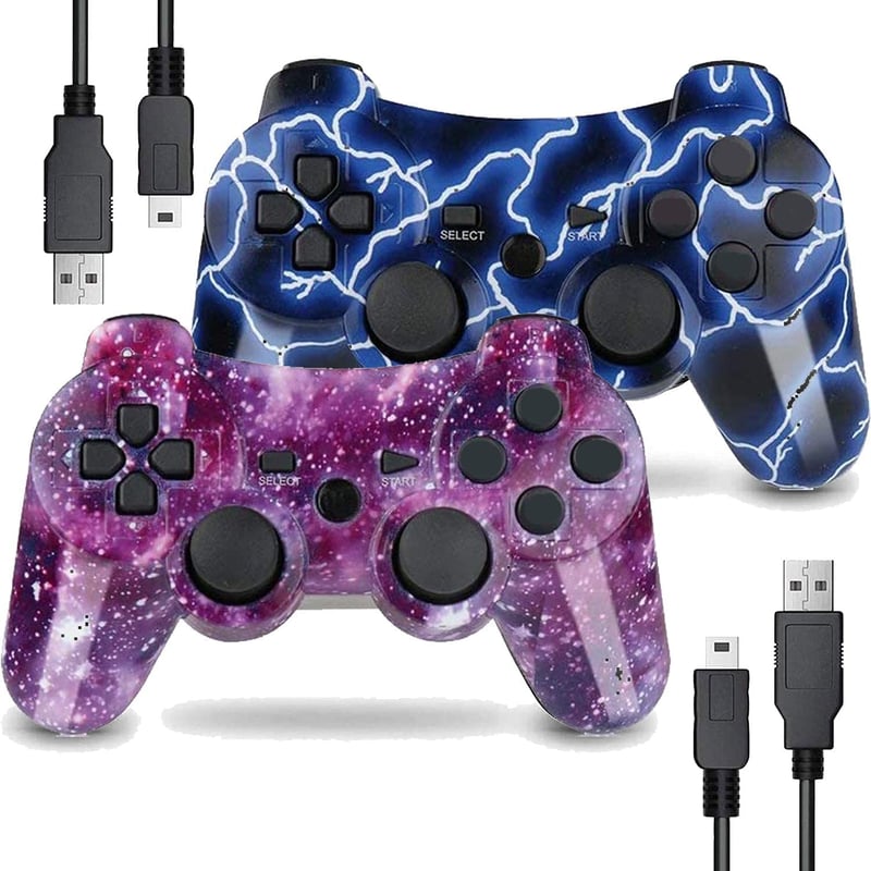 AUFGLO PS3 Wireless Gamepad Mozgásvezérlős Joystick Kék Villám Piros Csillagos