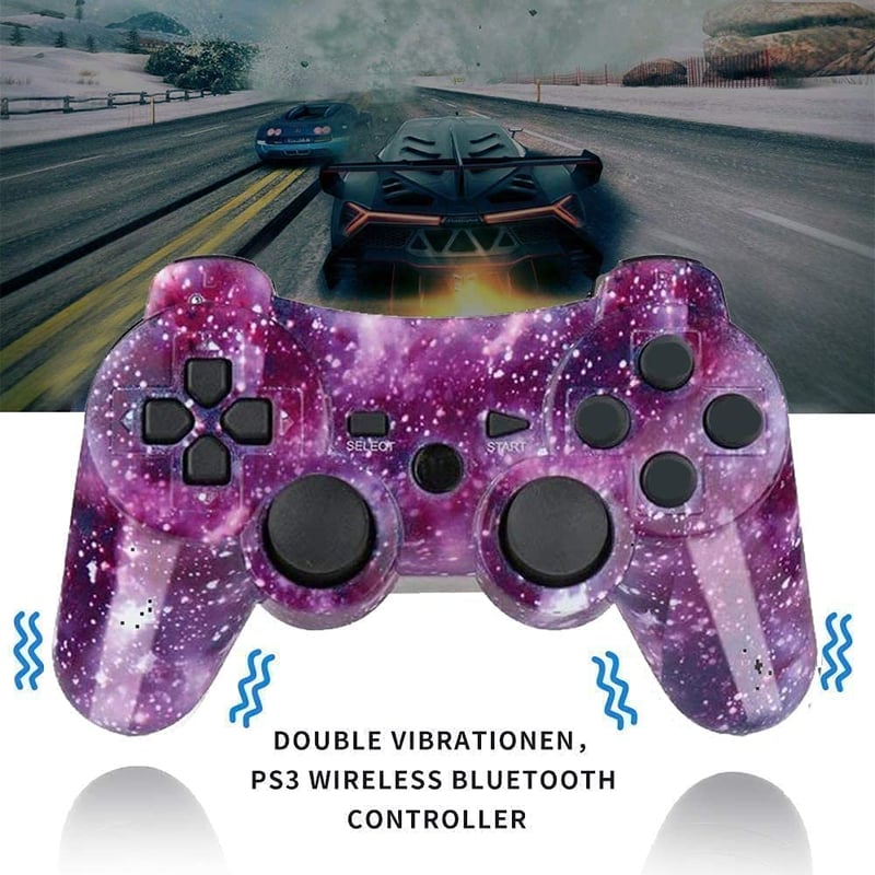 AUFGLO PS3 Wireless Gamepad Mozgásvezérlős Joystick Kék Villám Piros Csillagos