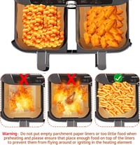 Hârtie de copt AuFiiy pentru friteuză cu aer cald, 100 bucăți, 22x14 cm, formă dreptunghiulară, pentru aparatele Ninja AF300EU, AF400EU, AF400EUCP, Foodi MAX Dual Zone 5