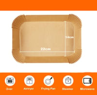 Hârtie de copt AuFiiy pentru friteuză cu aer cald, 100 bucăți, 22x14 cm, formă dreptunghiulară, pentru aparatele Ninja AF300EU, AF400EU, AF400EUCP, Foodi MAX Dual Zone 4
