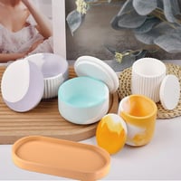 Set 5 forme din silicon pentru vaze Augesak, 4+1 palete, matriță DIY din rășină cu capac pentru ghivece și confecționare vaze 5