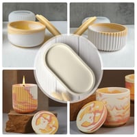 Set 5 forme din silicon pentru vaze Augesak, 4+1 palete, matriță DIY din rășină cu capac pentru ghivece și confecționare vaze 6
