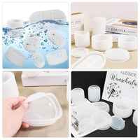 Set 5 forme din silicon pentru vaze Augesak, 4+1 palete, matriță DIY din rășină cu capac pentru ghivece și confecționare vaze 3
