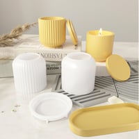 Set 5 forme din silicon pentru vaze Augesak, 4+1 palete, matriță DIY din rășină cu capac pentru ghivece și confecționare vaze 4