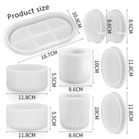 Set 5 forme din silicon pentru vaze Augesak, 4+1 palete, matriță DIY din rășină cu capac pentru ghivece și confecționare vaze 2
