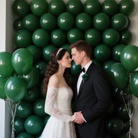 Augesak Zelené matné balóny 60 ks, 30 cm latexové héliové balóny na narodeniny, svadbu, baby shower, retro olivovo-tmavozelená dekorácia 6
