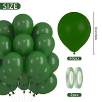 Augesak Zelené matné balóny 60 ks, 30 cm latexové héliové balóny na narodeniny, svadbu, baby shower, retro olivovo-tmavozelená dekorácia 2