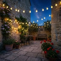 Augone 120 LED svjetlosni niz s kuglicama 15 m, topla bijela, vanjski i unutarnji božićni ukras, vjenčanje, zabava, vrt, s utikačem 5