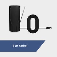 Antenă TV de interior August DTA600 DVB-T/DVB-T2 cu amplificator de semnal, câștig mare, cablu coaxial de 5 m 4