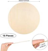 Auidy_6TXD 15 db kerek fa korong 20 cm átmérő DIY kézműves projektekhez 2