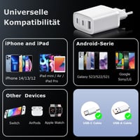 Aukire 45W GAN USB-C Gyors Töltő 2db iPhone Samsung iPad Telefonhoz 5