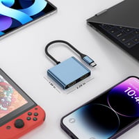 AUKOKIOULA USB-C adaptér na dva DisplayPorty 4K@60Hz, 100W PD, USB 3.0 – modrý 9
