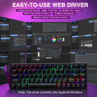 Tastatură Gaming AULA WIN68HE Rapid Trigger, Switch-uri Magnetice Hall Effect, Precizie RT 0,02 mm, Activare Ajustabilă, 8000 Hz, RGB, Mecanică 60% 5