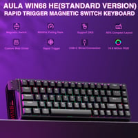 Tastatură Gaming AULA WIN68HE Rapid Trigger, Switch-uri Magnetice Hall Effect, Precizie RT 0,02 mm, Activare Ajustabilă, 8000 Hz, RGB, Mecanică 60% 2