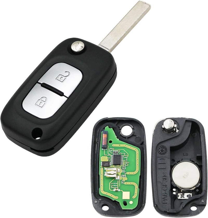 AULESSE 2 gombos autókulcs Renault Clio III Kangoo Master Modus Twingo 2006-2016