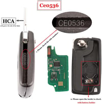 AULESSE 2 gombos Peugeot autókulcs 433 MHz PCF7961 chippes távirányító 207 307 308 408 Citroën C2 C3 C4 3