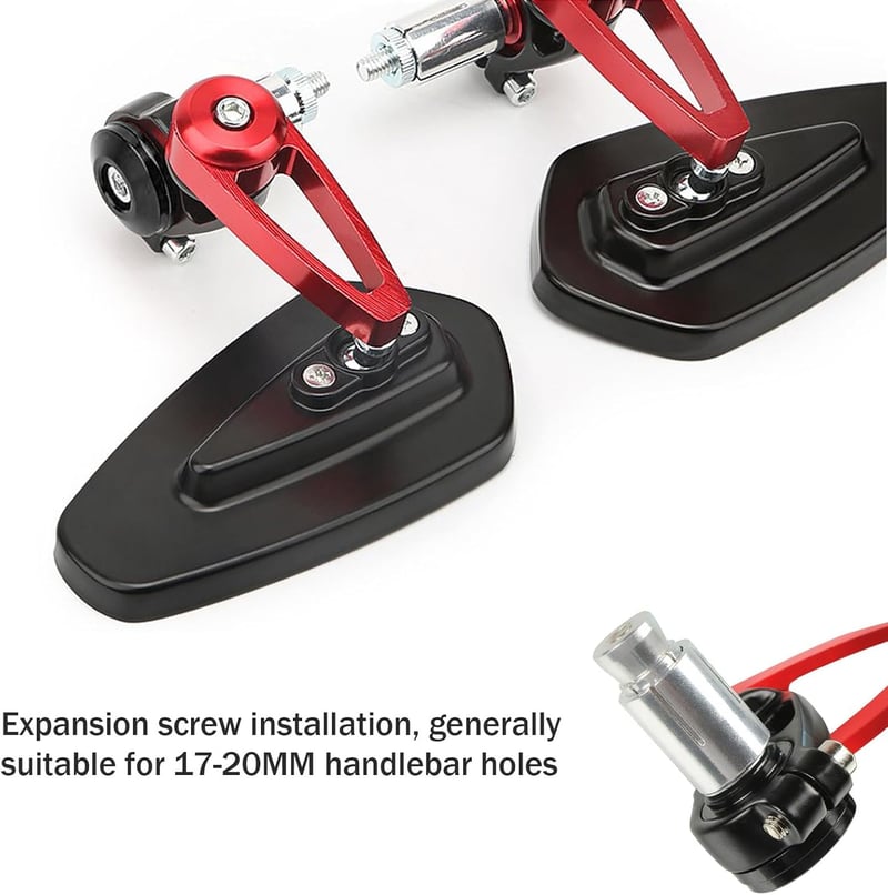 AULESSE Motorkerékpár Tükör 7/8 Hüvelyk 22 mm - Vakításmentes Visszapillantó Tükör Robogókhoz, ATV-hez, Z900, Z125, MT07, MT09 Modellekhez