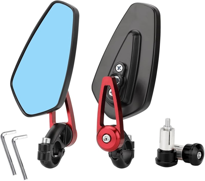 AULESSE Motorkerékpár Tükör 7/8 Hüvelyk 22 mm - Vakításmentes Visszapillantó Tükör Robogókhoz, ATV-hez, Z900, Z125, MT07, MT09 Modellekhez