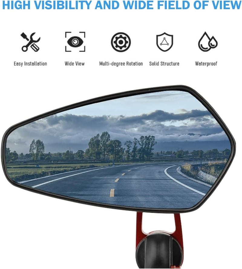 AULESSE Motorkerékpár Tükör 7/8 Hüvelyk 22 mm - Vakításmentes Visszapillantó Tükör Robogókhoz, ATV-hez, Z900, Z125, MT07, MT09 Modellekhez