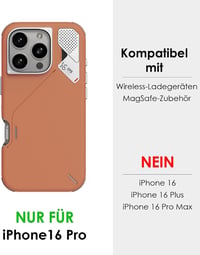 Aulumu A16 iPhone 16 Pro Max ütésálló tok alumínium kamera kerettel sárga-barna 2