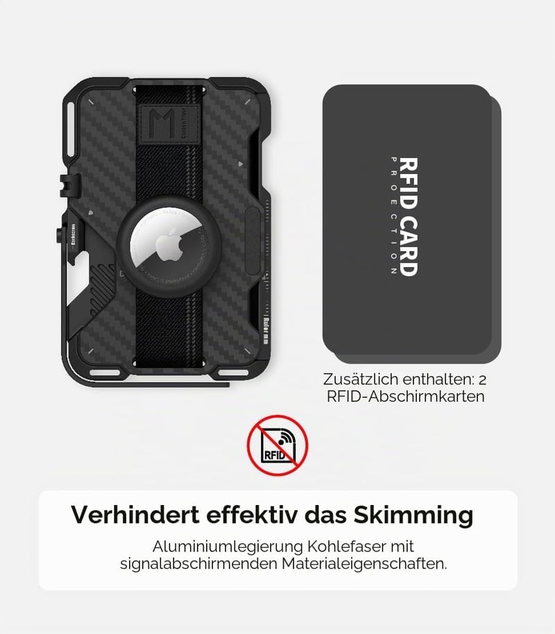 Aulumu G03 MagSafe Karbon Pénztárca iPhone 12-17 RFID Védelemmel