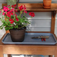 Set Două Tăvițe Colectoare - 60x40x3 cm, Cu Bază de Cauciuc, Pentru Pantofi, Animale de Companie - Tăviță Impermeabilă Pentru Hol, Garaj, Grădină - Tavă Antinoroi Gri, Set 2 buc. 9