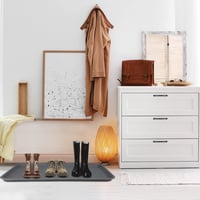 Set Două Tăvițe Colectoare - 60x40x3 cm, Cu Bază de Cauciuc, Pentru Pantofi, Animale de Companie - Tăviță Impermeabilă Pentru Hol, Garaj, Grădină - Tavă Antinoroi Gri, Set 2 buc. 2