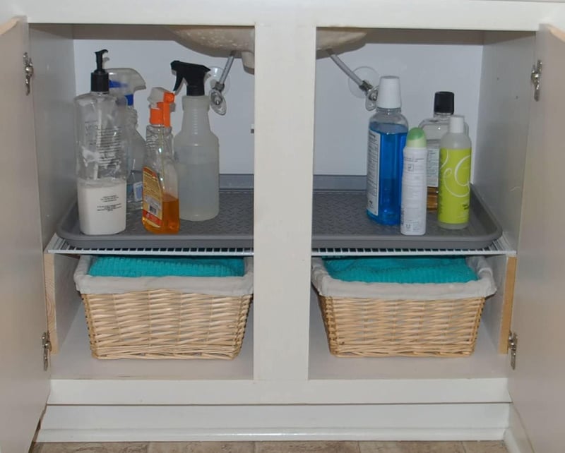 Set Două Tăvițe Colectoare - 60x40x3 cm, Cu Bază de Cauciuc, Pentru Pantofi, Animale de Companie - Tăviță Impermeabilă Pentru Hol, Garaj, Grădină - Tavă Antinoroi Gri, Set 2 buc.