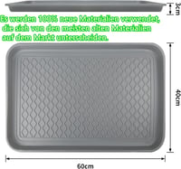 Set Două Tăvițe Colectoare - 60x40x3 cm, Cu Bază de Cauciuc, Pentru Pantofi, Animale de Companie - Tăviță Impermeabilă Pentru Hol, Garaj, Grădină - Tavă Antinoroi Gri, Set 2 buc. 6
