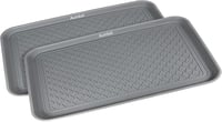 Set Două Tăvițe Colectoare - 60x40x3 cm, Cu Bază de Cauciuc, Pentru Pantofi, Animale de Companie - Tăviță Impermeabilă Pentru Hol, Garaj, Grădină - Tavă Antinoroi Gri, Set 2 buc. 1