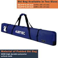 AUMTISC Sízsák Snowboard Táska Párnázott Sífelszerelés Szállító Táska Állítható Fogantyúval Kék 170x185 cm 2