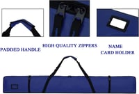 AUMTISC Sízsák Snowboard Táska Párnázott Sífelszerelés Szállító Táska Állítható Fogantyúval Kék 170x185 cm 6
