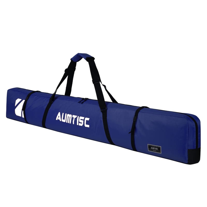 AUMTISC Torba za skije Ruksak za snowboard Podstavljena torba za transport skijaške opreme s podesivom ručkom Plava 170x185 cm