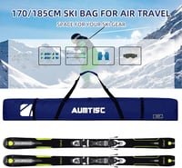 AUMTISC Sízsák Snowboard Táska Párnázott Sífelszerelés Szállító Táska Állítható Fogantyúval Kék 170x185 cm 5