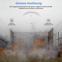 Aunguuk Füstérzékelő 10 Éves Elemmel, Fotoelektronikus Tűzjelző Némító Gombbal, TÜV Tesztelt EN14604 CE Tanúsított Önálló Füstriasztó 6