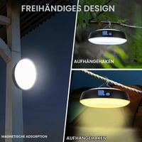 Lampă LED de camping Auniq cu magnet puternic și cârlig încorporate, iluminare portabilă pentru cort cu 6 moduri de lumină, pentru pescuit, drumeții și situații de urgență 4