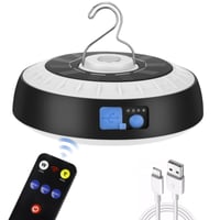 Lampă LED de camping Auniq cu magnet puternic și cârlig încorporate, iluminare portabilă pentru cort cu 6 moduri de lumină, pentru pescuit, drumeții și situații de urgență 1