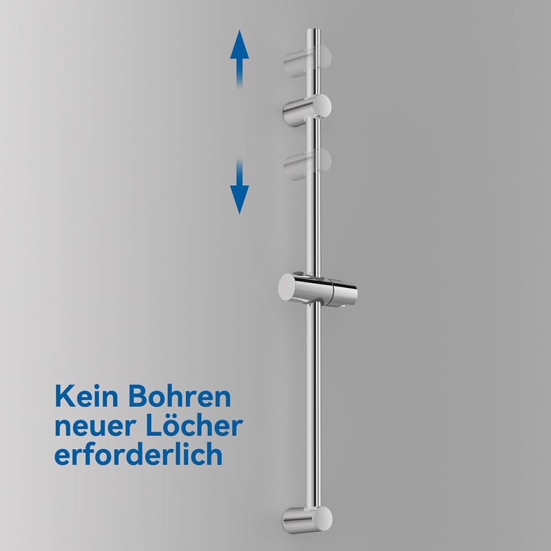 Auralum 70 cm zuhanysín állítható magassággal, 360° forgatható tartóval, rozsdamentes acél, króm