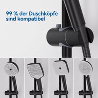 Auralum 70 cm zuhanysín állítható magassággal, 360° forgatható tartóval, rozsdamentes acél, fekete 4