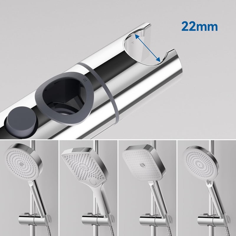 Auralum 70 cm zuhanysín állítható magassággal, 360° forgatható tartóval, rozsdamentes acél, króm